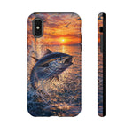 Bluefin Tuna Leaping at Sunset Fishing phone case | Tough Cover