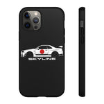 R34 Skyline Japanese Flag Race Car Phone Case | JDM GT-R Tough Cover