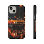 Orange Cuda Phone Case, Rainy City Night Muscle Car Tough Cover
