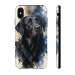 Black Lab Watercolor Art Tough Phone Case - Dog Portrait