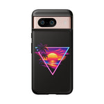Synthwave Sunset Triangle Phone Case Retro Vaporwave Case