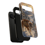 Saint Bernard Winter Rescue phone case | snowy mountain dog scene