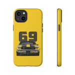 1969 Camaro Z28 Yellow Front View Muscle Car Tough Phone Case