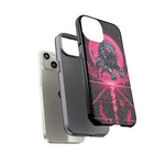 Chrome Lion Phone Case, Neon Grid Katakana Pride Tough Cover