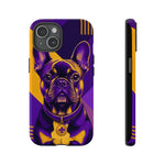 French Bulldog Pop-Art Portrait Tough Phone Case - Purple Gold