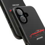 Red C7 Z06 Phone Case for Chevy Sports Car Enthusiasts, Tough Cover
