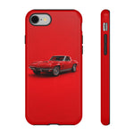 Red 1967 Corvette Art Phone Case, C2 Sting Ray Classic Sports Car Cover, Gift