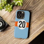 Copy of Blue Orange Number 20 Retro Racing Stripe Tough Phone Case Cover