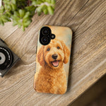 Goldendoodle Fluffy Curls Portrait Art Tough Phone Case