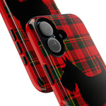 Scottish Terrier Silhouette Plaid Art Tough Phone Case
