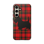 Scottish Terrier Silhouette Plaid Art Tough Phone Case