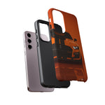Orange Mustang Art Phone Case, GT500 American Muscle Car Tough Cover for Male