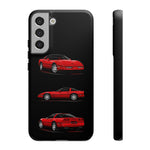 C4 Corvette Art Phone Case Red, Three-View Vector Cover, Gift