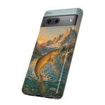 Leaping Golden Trout Lake Scene phone case | Tough Cover