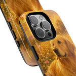 Golden Retriever Phone Case Flower Field Tough Cover Gift Art