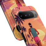 Retro Runner Sunset phone case | 80s Vaporwave jogging design