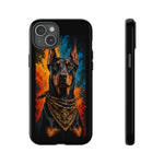 Doberman Bandana Portrait Tough Phone Case - Color Splash
