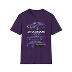 1970 Cuda purple car T-Shirt | Classic Muscle Car Tee