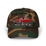 1967 GTO Dad Hat Muscle Car Cap Adjustable Strap Red Goat 400 Hardtop