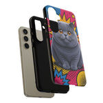 British Shorthair Round Pop Art Tough Phone Case