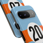 Copy of Blue Orange Number 20 Retro Racing Stripe Tough Phone Case Cover