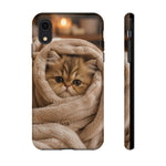 Persian Kitten Burrito Phone Case, Cozy Blanket Portrait Cover