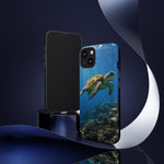 Sea Turtle Reef Phone Case, Coral Ocean Dappled Sunlight Tough Cover