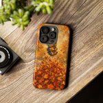 Yorkshire Terrier Jumping in Autumn Leaves Tough Case | Fall Dog Phone Cover