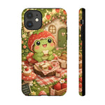 Cute Kawaii Frog Phone Case Strawberry Picnic Tough Cover Gift Art