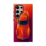 C3 Corvette Phone Case, Orange Top-Down Duotone Gradient Cover