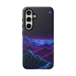 Retro Neon Mountains Phone Case | Vaporwave Galaxy Landscape