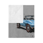 1967 Blue C2 Corvette Convertible Blanket | Classic Car Sketch Throw