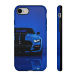 Blue Mustang Art Phone Case, GT500 American Muscle Car Tough Cover for Men