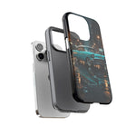 Vintage Teal 1957 Bel Air Classic Car Tough Case | Retro Rainy City Phone Cover