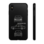 Datsun 510 Triple View Line Art JDM Tough Phone Case Cover Gift