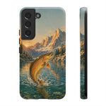 Leaping Golden Trout Lake Scene phone case | Tough Cover