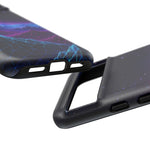 Retro Neon Mountains Phone Case | Vaporwave Galaxy Landscape