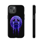 Glitch Sad Face Phone Case, Anime Melt Static Tough Cover