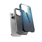 Barracuda Silhouette Phone Case, Sunlit Marine Art Tough Cover
