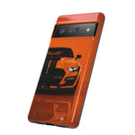Orange Mustang Art Phone Case, GT500 American Muscle Car Tough Cover for Male
