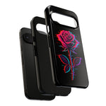 Glitch Rose Neon Phone Case Vaporwave Tough Cover
