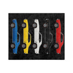 1969 Camaro Five Color Side Profile Microfiber Throw Blanket Muscle Car Gift