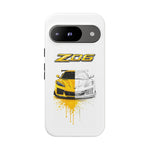 Z06 Corvette Phone Case, Yellow Sketch Reveal Chrome Cover