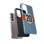 Copy of Blue Orange Number 20 Retro Racing Stripe Tough Phone Case Cover