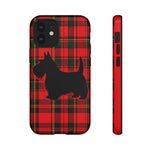 Scottish Terrier Silhouette Plaid Art Tough Phone Case