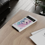 Pastel Panda Phone Case, Glitch Color Block Cover
