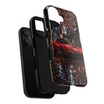 Red FD RX-7 Blossom Alley Tough Phone Case - Rain-Slicked Night