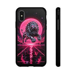 Chrome Lion Phone Case, Neon Grid Katakana Pride Tough Cover
