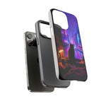 Lo-Fi Cat Neon Rain Window Vaporwave Art Tough Phone Case