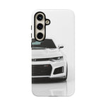 White Camaro Phone Case, ZL1 American Muscle Car Tough Cover for Men